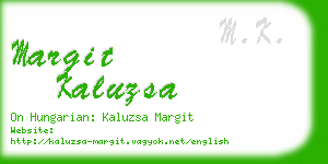 margit kaluzsa business card